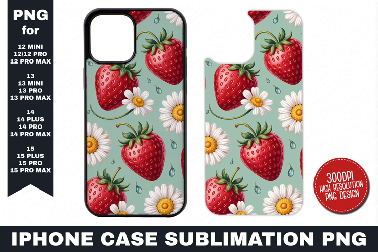 Strawberry iPhone Case Sublimation PNG | Sublimation