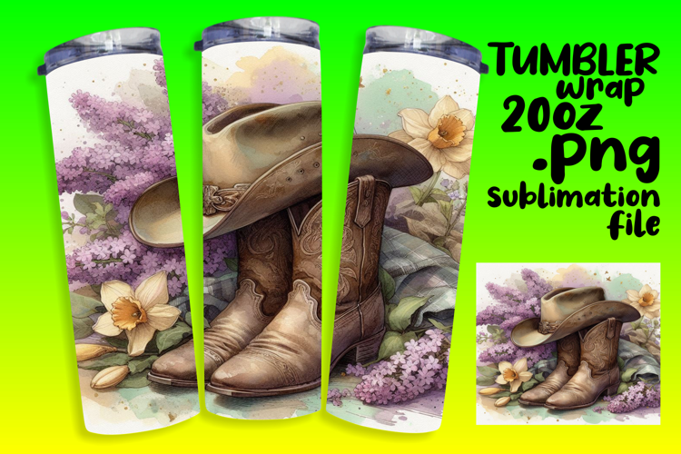 CUSTOMIZED 20oz Tumbler Wrap Design , Western