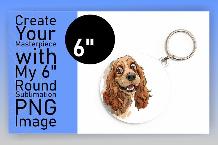 Dog Lovers Playful Circle Sublimation Mug Wrap Keychain