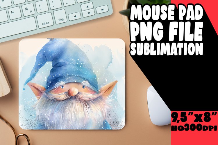 Magical Moments: Watercolor Gnome Mouse Pad Design example image 1