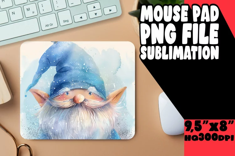 Magical Moments: Watercolor Gnome Mouse Pad Design