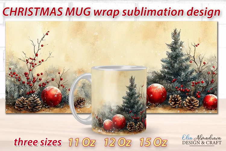 Christmas Mug Wraps design| Mug Sublimations Cricut Template
