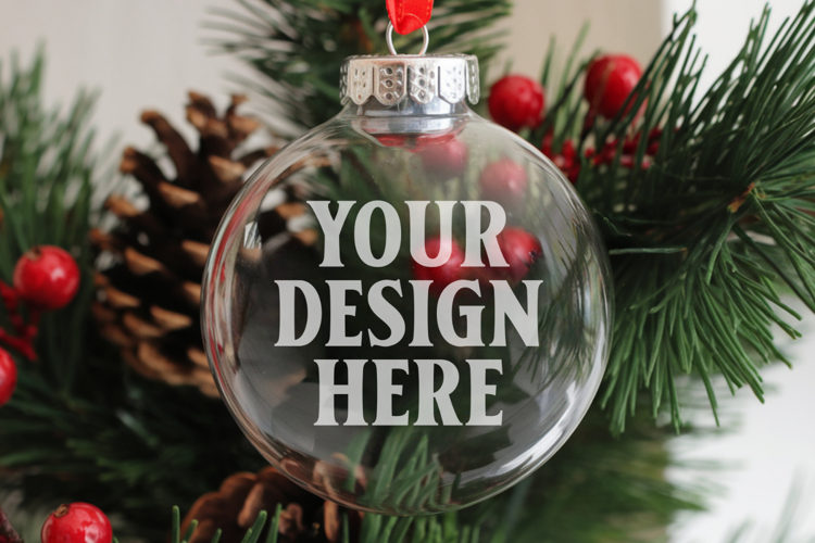 Acrylic Christmas Ornament Mockup , christmas ornament mocku