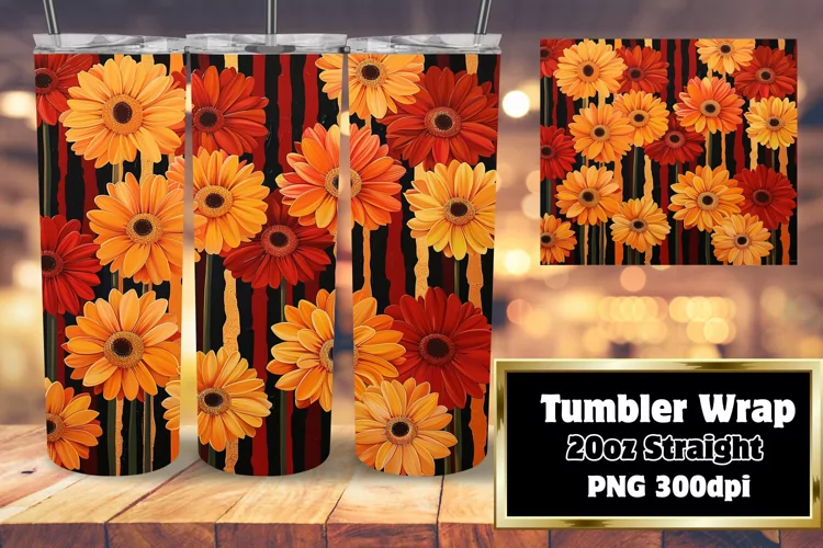 Abstract Petal Stripe Tumbler Patterns
