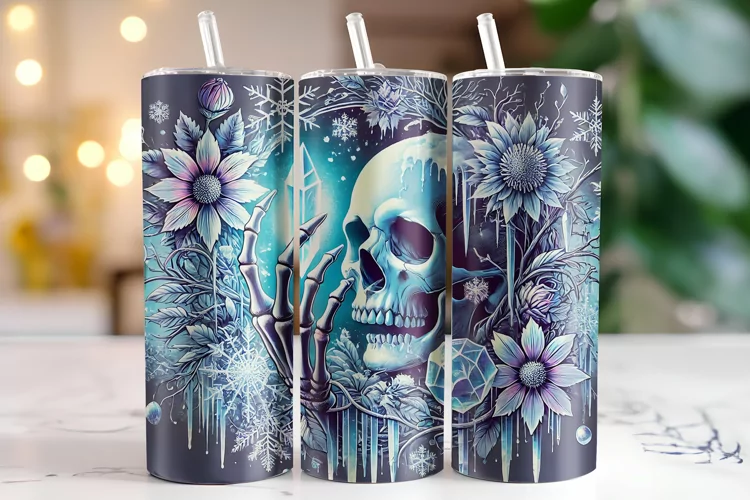 Skull Tumbler Wrap | Sublimation | Tumblers