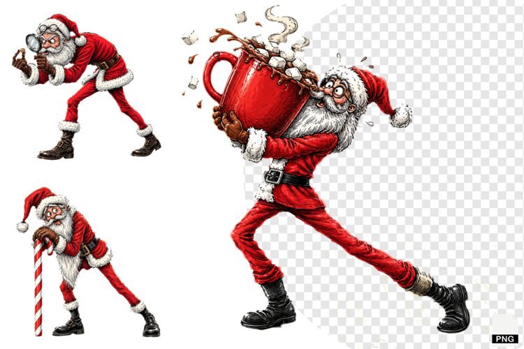 Funny Quirky Santa PNGs example image 1