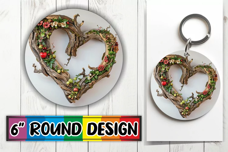 Serene Summer Breeze Sublimation 3D Heart Frame