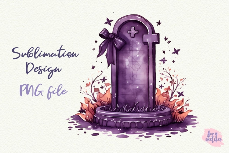 Purple Coquette Grave Clipart Pastel Gothic Watercolor PNG