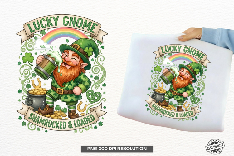 St Ptrick Day Gnome Png Sublimation