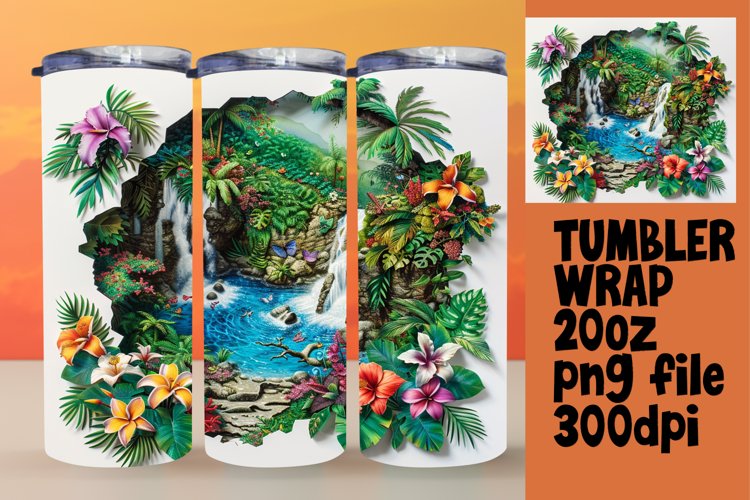 Sandy Beach Escape 3D Tumbler Art - Sublime Nature