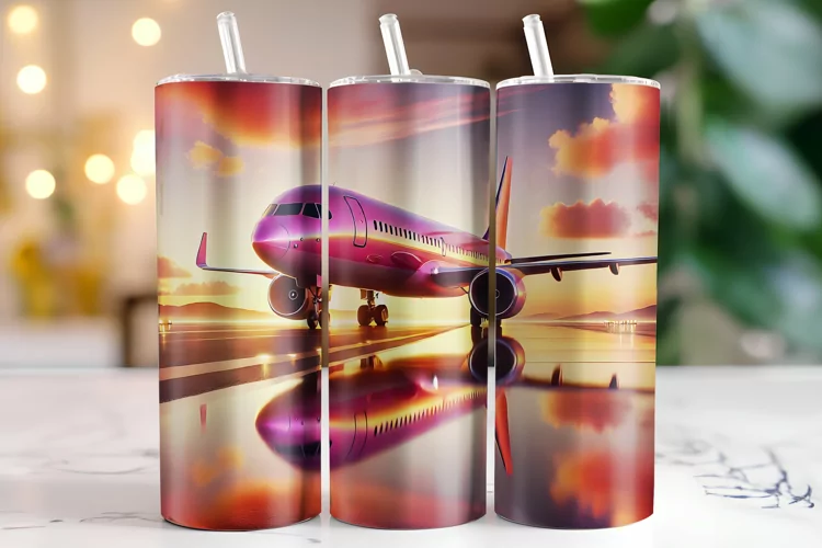 Aeroplane Tumbler Wrap | Sublimation | Tumblers