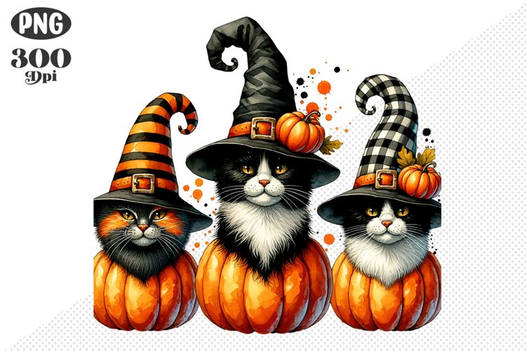 Halloween Cat And Pumpkin Sublimation - Clipart PNG Design
