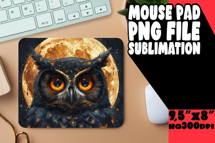 Watercolor Owl Mouse Pad