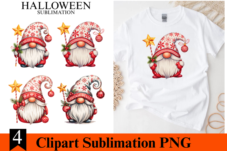 4 Christmas Gnome Clipart PNG | Merry Christmas Png