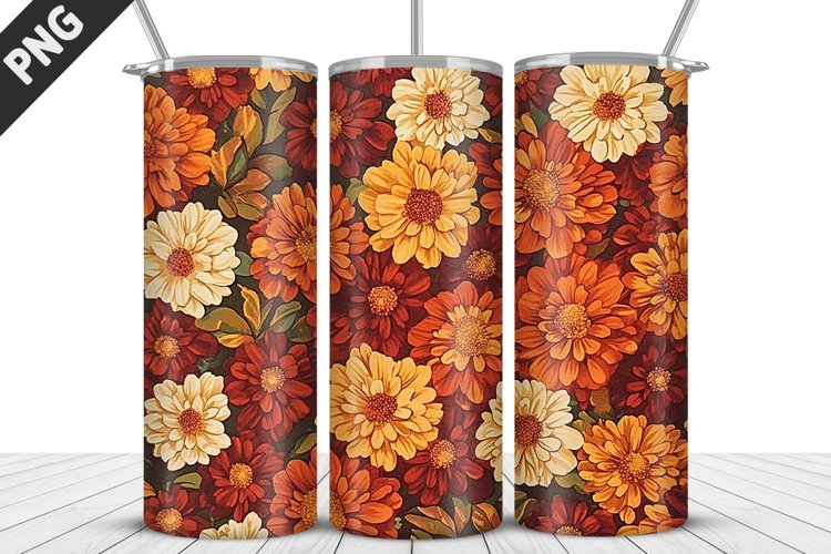 3D Prettiest Flowers Tumbler Wrap | Sublimation Design