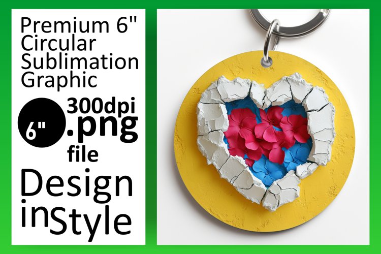 Whimsical Heart Charms: 3D Sublimation example image 1