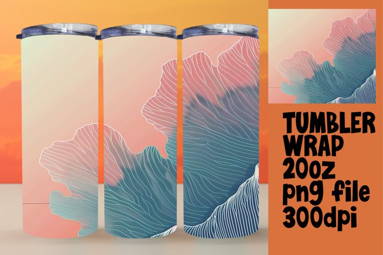 Sublimation Tumbler Wrap with Bold Gradient Patterns 20oz example image 1