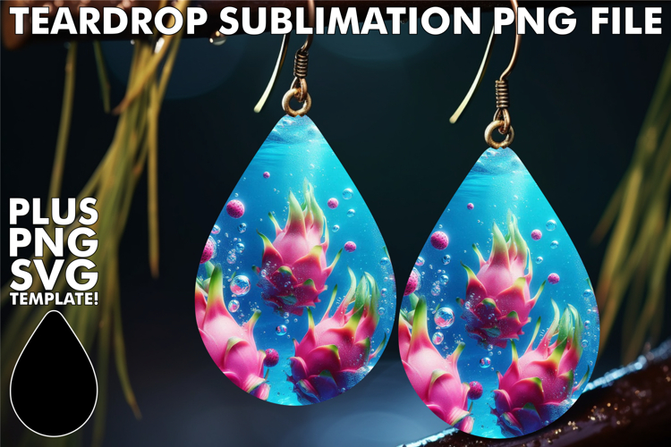 Whimsical Teardrop Earrings Design, 3D Fruits