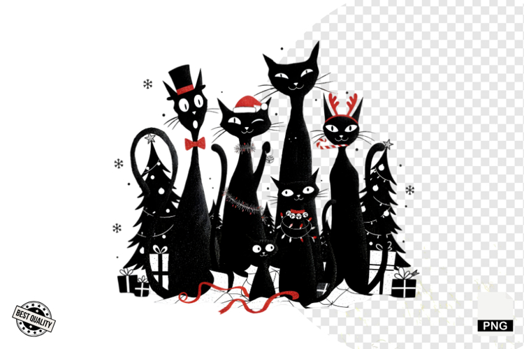 Christmas Cat Clipart Image 10