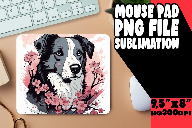 Artistic Dog with Flower Sublimation example image 1
