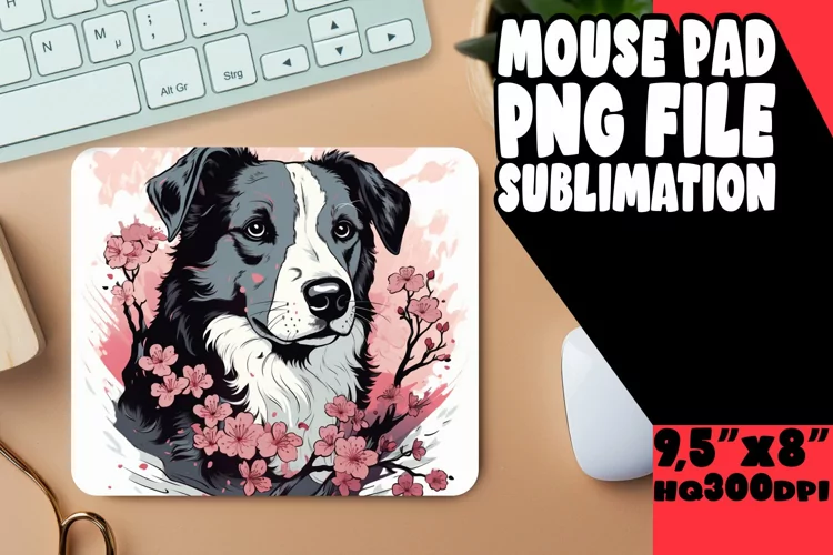 Artistic Dog with Flower Sublimation