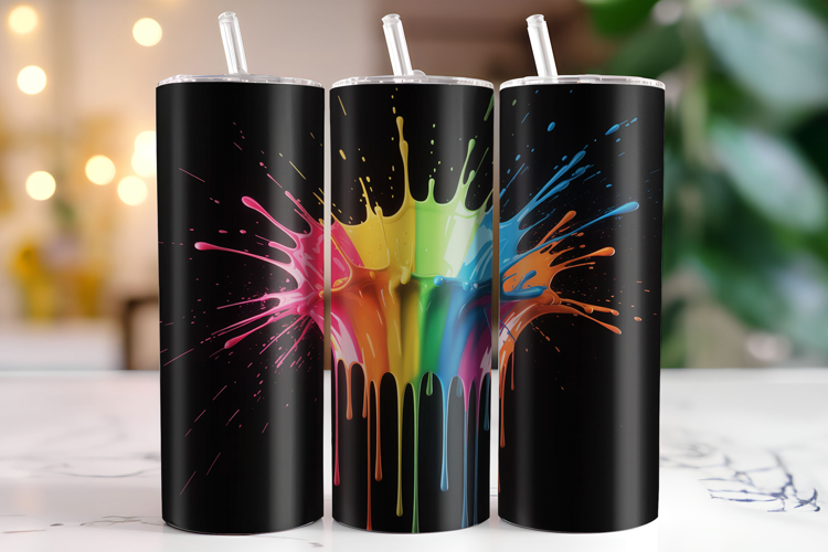 Paint Splashes Tumbler Wrap | Sublimation | Tumblers