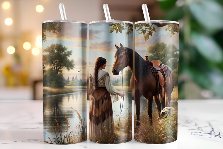 Girl & Horse Tumbler Wrap | Sublimation | Tumblers