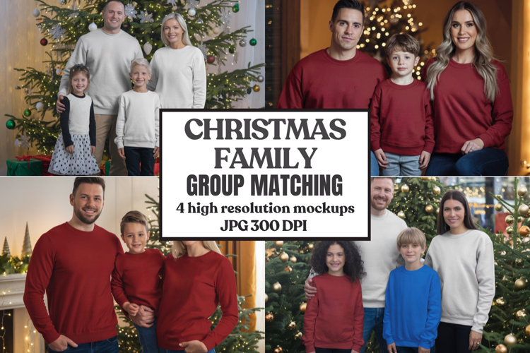 Christmas Family Group Tshirt Mockups