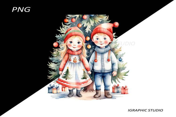 Winter Png, Christmas Kids Clipart, Folk Christmas Png