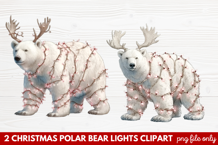 Christmas polar bear clipart Image 7