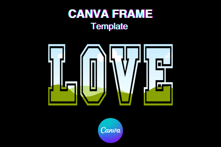 LOVE Canva Frame Varsity Valentines Day Photo Frame Shirt