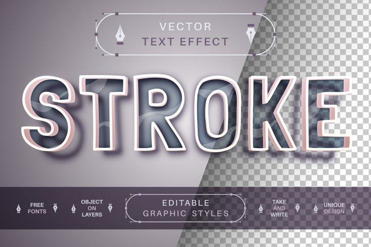 Glass Stroke - Editable Text Effect, Font Style example image 1