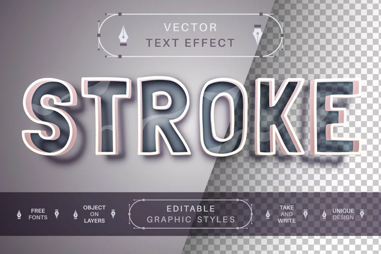 Glass Stroke - Editable Text Effect, Font Style