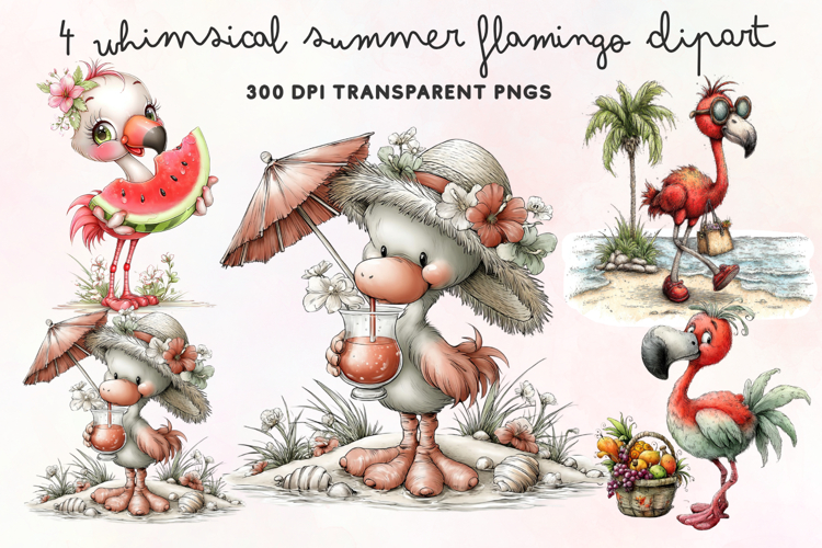 Cute Flamingo Clipart Image 21
