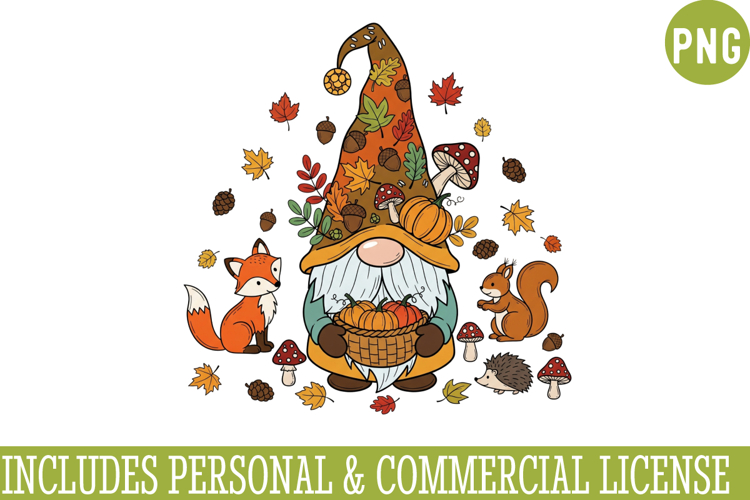 Fall Gnome Clipart PNG,Autumn Gnome vector ,Fall Gnome PNG