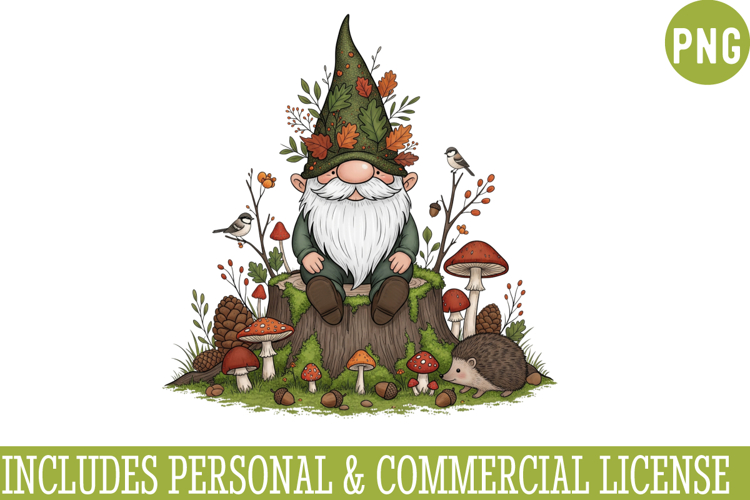Fall Gnome Clipart PNG,Autumn Gnome vector ,Fall Gnome PNG