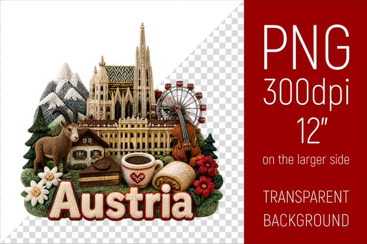 Austria Travel Landmark | National Culture Illustration