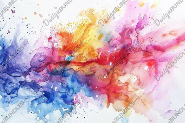 Colorful Wet Painting Watercolor Effect Background Wallpaper example image 1