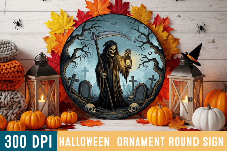 Halloween Round Sign Design PNG Perfect for Spooky Season
