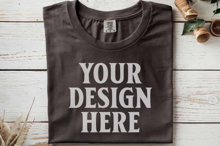Pepper Comfort Colors 1717 Folded Tshirt Mockups