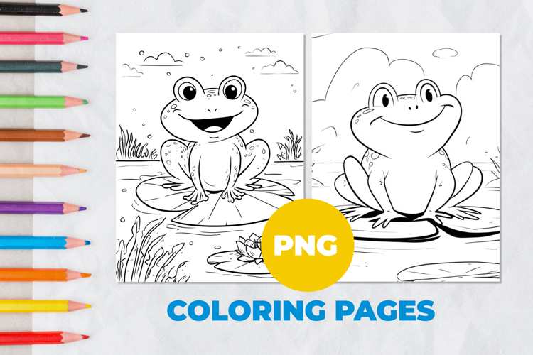 Frog on a water lily Coloring Pages | Coloring book