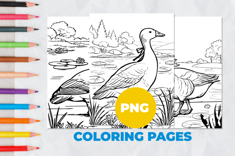 Goose with a bow Coloring Pages | Coloring book