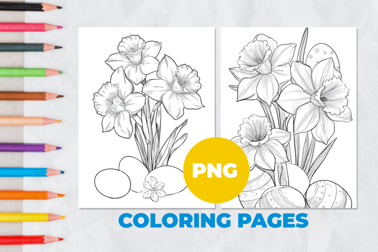 Gladioli with Easter eggs Coloring Page | Coloring book