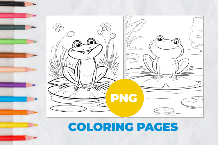 Frog on a water lily Coloring Pages | Coloring book