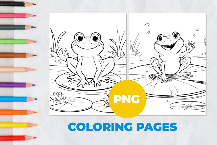 Frog on a water lily Coloring Pages | Coloring book