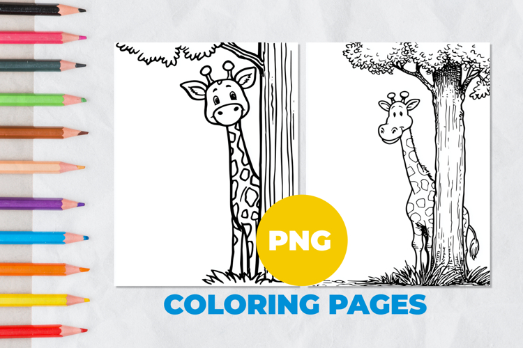 Giraffes on Safari Coloring Pages | Coloring book