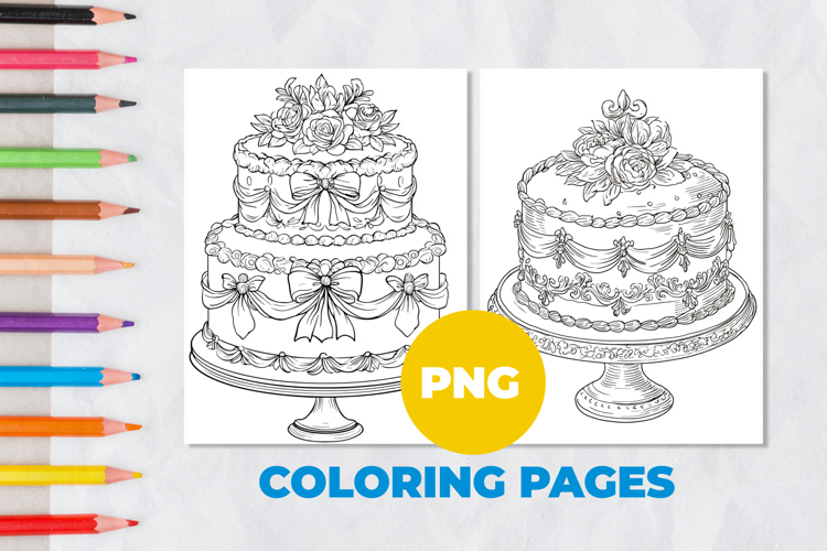 Rococo cake Coloring Pages | Coloring book