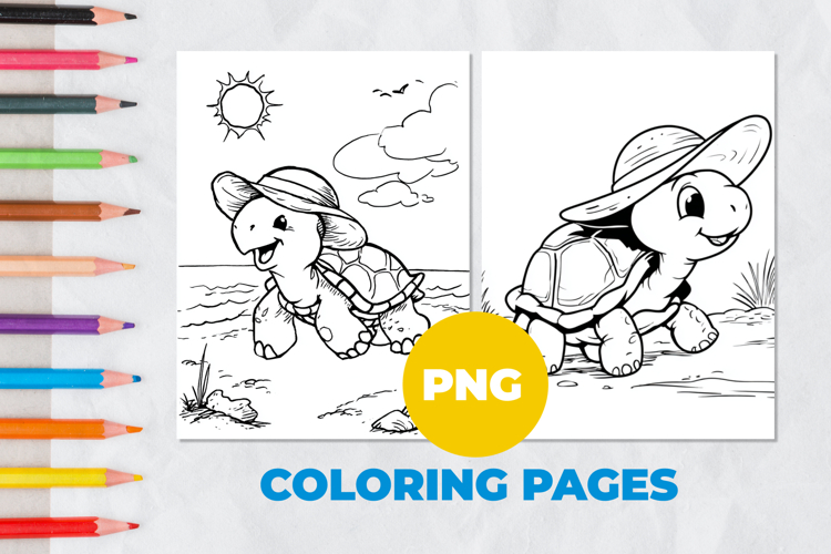 Turtle on the beach Coloring Pages | Coloring book