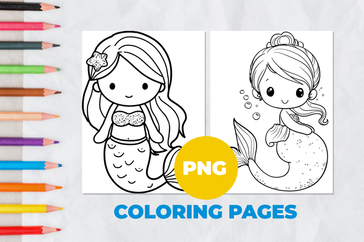 Cute mermaid girl Coloring Pages | Coloring boo