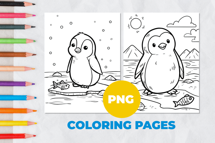Penguin in the Arctic Coloring Pages | Coloring book